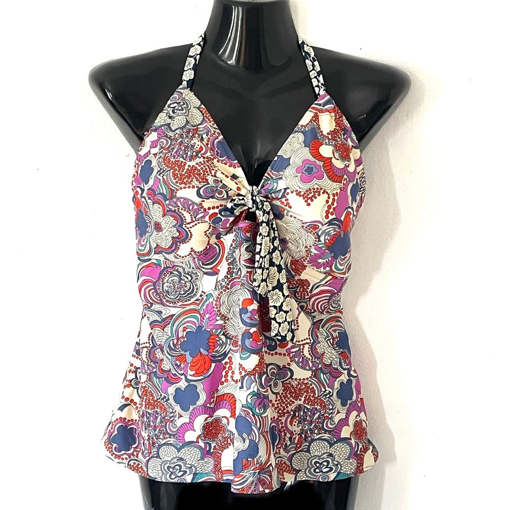 Liberty of London for Target retro gipsy floral neck tie tankini top